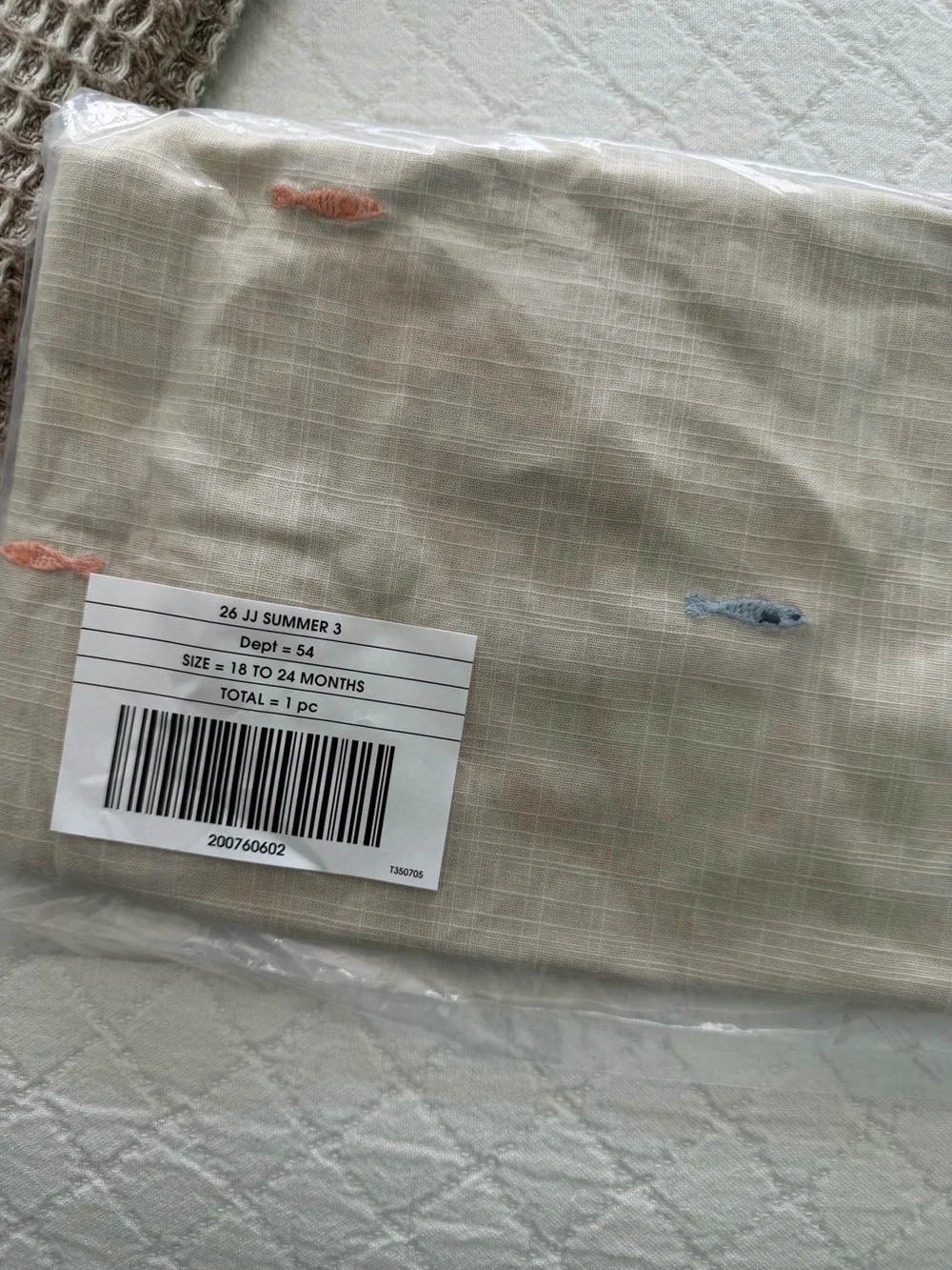 Janie and Jack, fish linen cotton overalls, MSRP $56 NWT 18 to 24 months